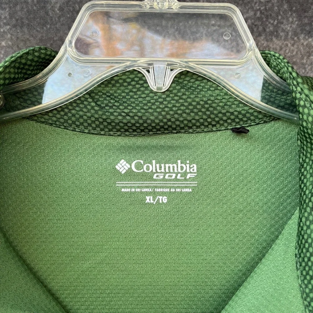 Columbia Golf Mens Preppy Country Club Green Omni-Wick Quarter Zip‎ Pullover XL
